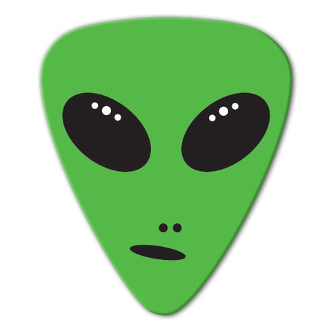 Alien Theme - Green Alien Face Picks (10 pack) - Ugly Dog Band Merch - Custom Guitar Picks and Band Merchandise Canada