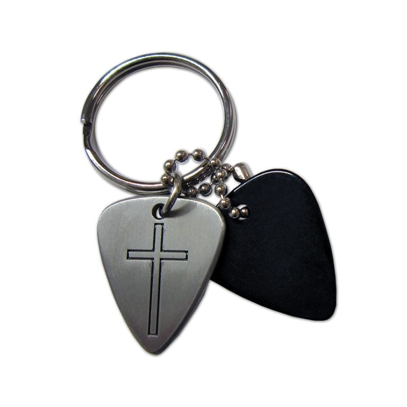Pick Keyring - Christian Cross - Ugly Dog Band Merch - Custom Guitar Picks and Band Merchandise Canada