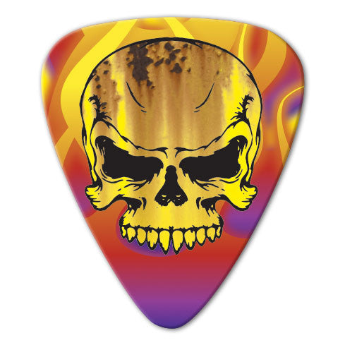 Skull Theme - Fire Skull Picks (10 pack) - Ugly Dog Band Merch - Custom Guitar Picks and Band Merchandise Canada