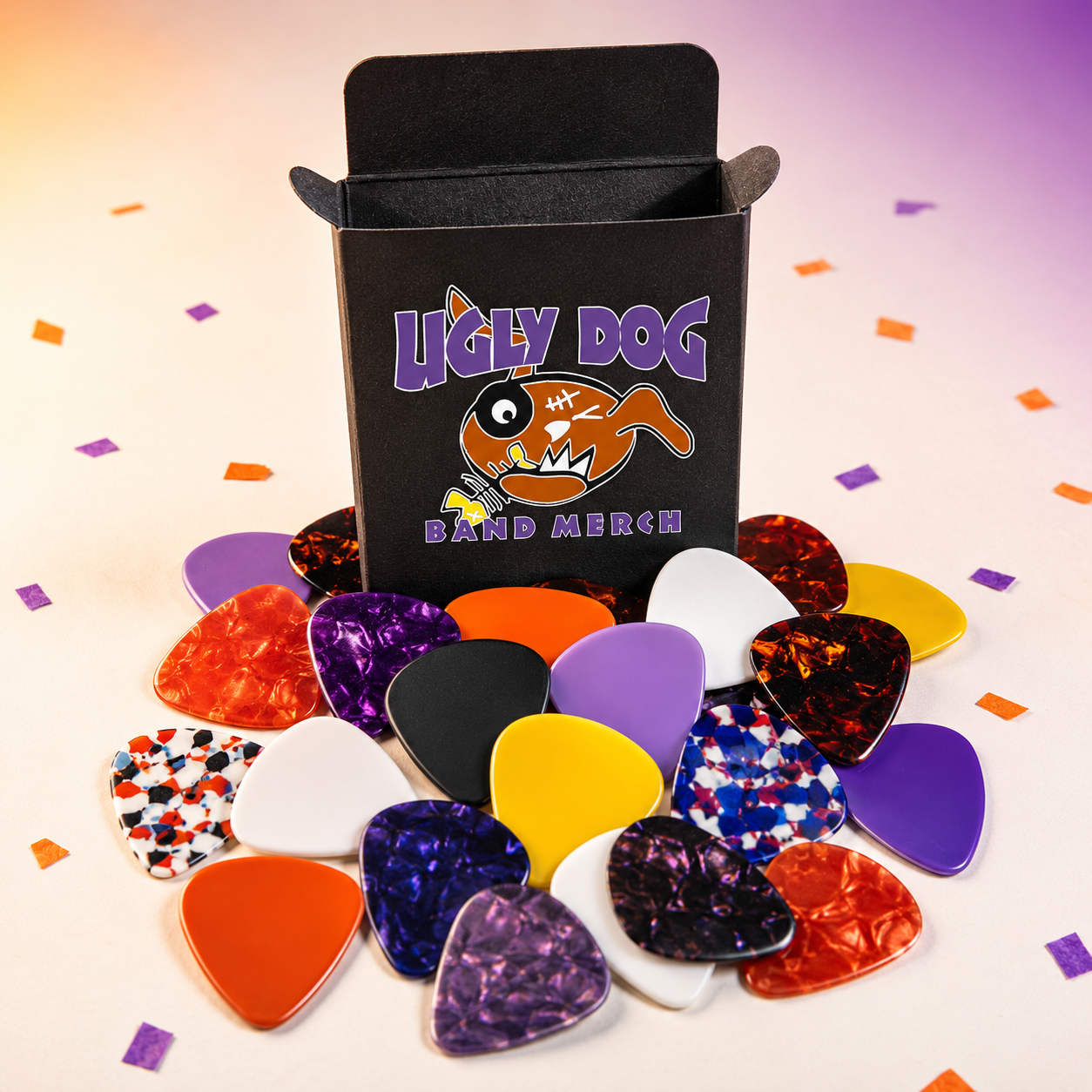 Ugly Dog Find Your Pick Tester Pack with a surprise assortment of colourful guitar picks