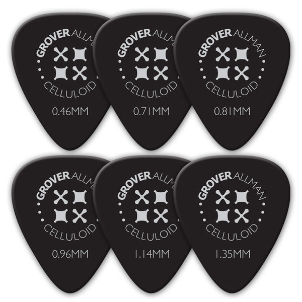 Celluloid Standard Pro Picks (10 Pack) - Black - Ugly Dog Band Merch - Custom Guitar Picks and Band Merchandise Canada - 1