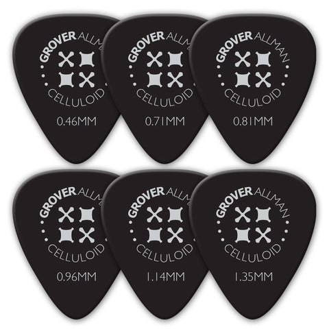 Celluloid Standard Pro Picks (10 Pack) - Black - Ugly Dog Band Merch - Custom Guitar Picks and Band Merchandise Canada - 1