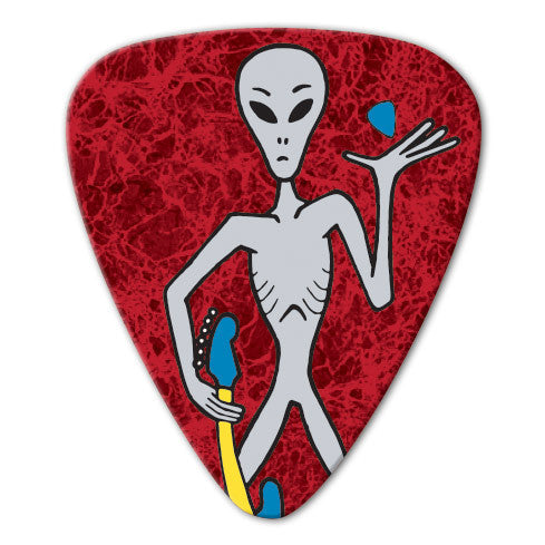 Alien Theme - Red Guitar Alien Picks (10 pack) - Ugly Dog Band Merch - Custom Guitar Picks and Band Merchandise Canada
