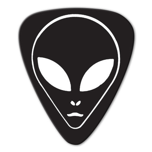 Alien Theme - Black & White Alien Head Picks (10 pack) - Ugly Dog Band Merch - Custom Guitar Picks and Band Merchandise Canada