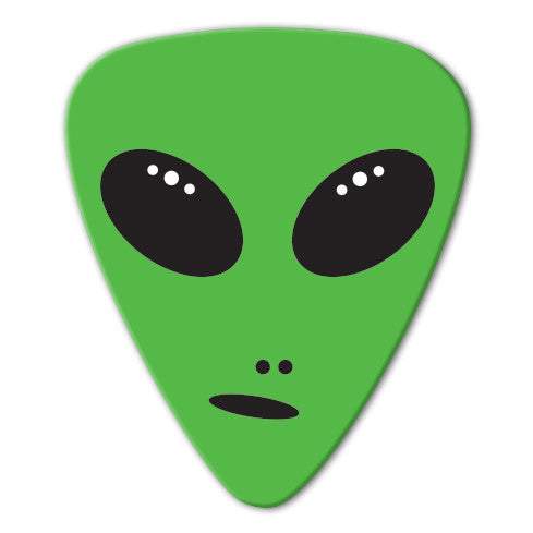 Alien Theme - Green Alien Face Picks (10 pack) - Ugly Dog Band Merch - Custom Guitar Picks and Band Merchandise Canada