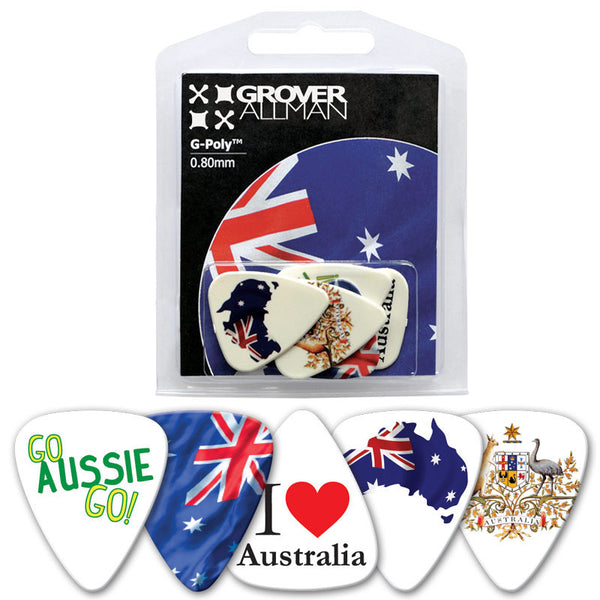 Countries of the World - Australia Multi Pack - Ugly Dog Band Merch - Custom Guitar Picks and Band Merchandise Canada - 1