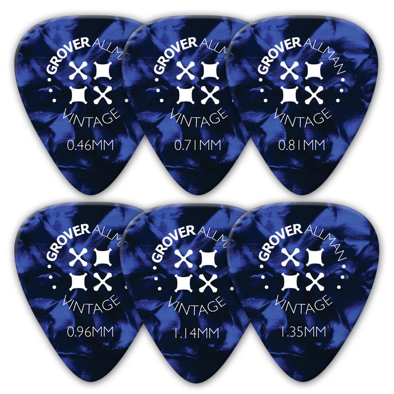 Vintage Celluloid Pro Picks (10 Pack) - Blue - Ugly Dog Band Merch - Custom Guitar Picks and Band Merchandise Canada - 1