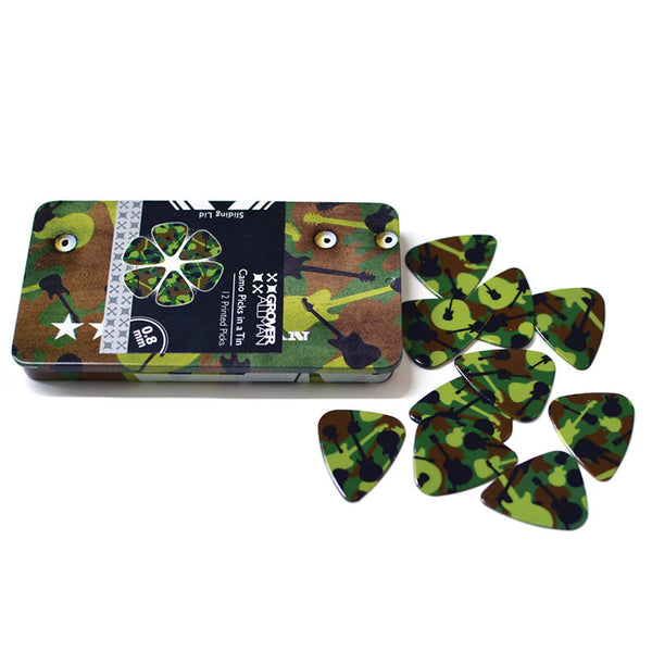 Pick Tin - Camo - Ugly Dog Band Merch - Custom Guitar Picks and Band Merchandise Canada - 3