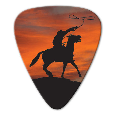 Country Music Theme - Horse & Sunset Picks (10 pack) - Ugly Dog Band Merch - Custom Guitar Picks and Band Merchandise Canada