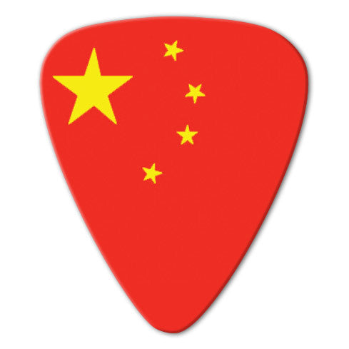 World Flag - China Flag Picks (10 pack) - Ugly Dog Band Merch - Custom Guitar Picks and Band Merchandise Canada