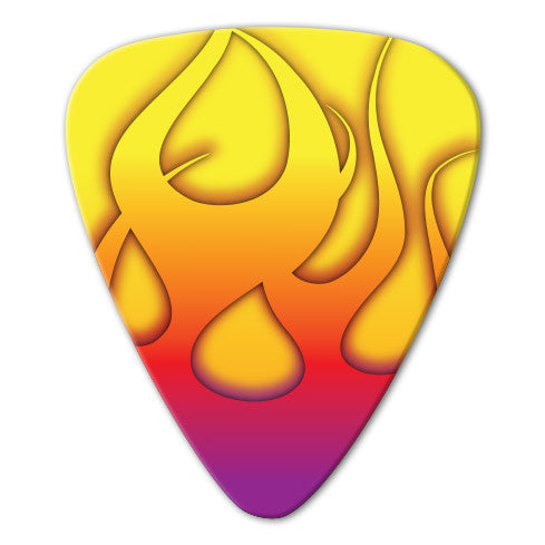 Flame Theme - Yellow Flame Picks (10 pack) - Ugly Dog Band Merch - Custom Guitar Picks and Band Merchandise Canada