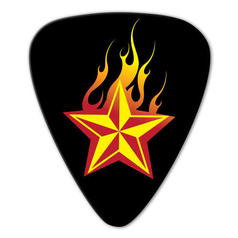 Flame Theme - Star Flame Picks (10 pack) - Ugly Dog Band Merch - Custom Guitar Picks and Band Merchandise Canada