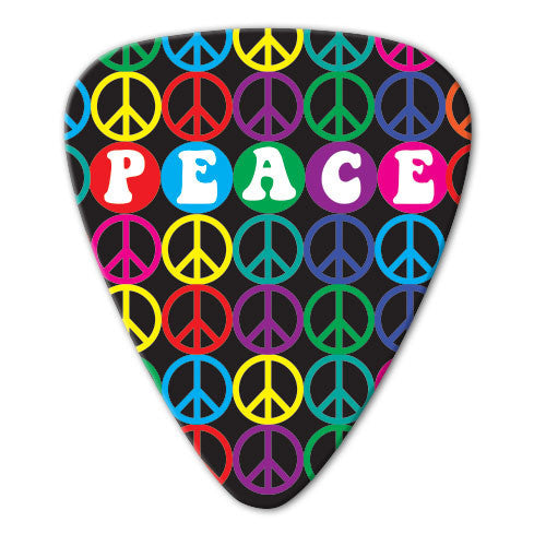 Hippie Theme - Peace Symbols Picks (10 pack) - Ugly Dog Band Merch - Custom Guitar Picks and Band Merchandise Canada