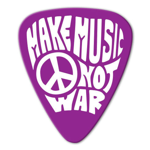 Hippie Theme - Make Music Not War Picks (10 pack) - Ugly Dog Band Merch - Custom Guitar Picks and Band Merchandise Canada