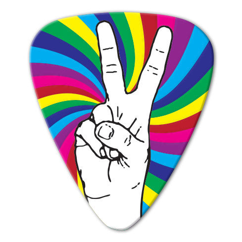 Hippie Theme - Peace Hand Picks (10 pack) - Ugly Dog Band Merch - Custom Guitar Picks and Band Merchandise Canada