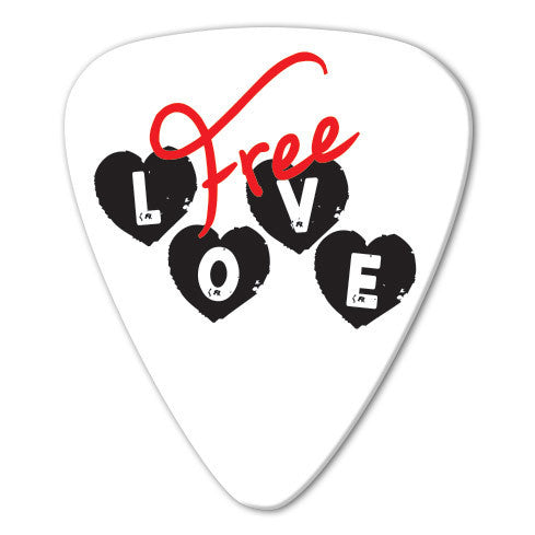 Hippie Theme - Free Love Picks (10 pack) - Ugly Dog Band Merch - Custom Guitar Picks and Band Merchandise Canada