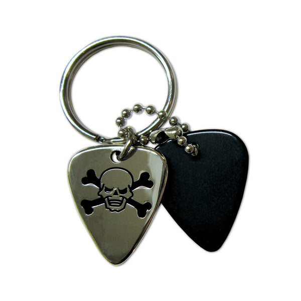 Pick Keyring - Skull & Crossbones - Ugly Dog Band Merch - Custom Guitar Picks and Band Merchandise Canada