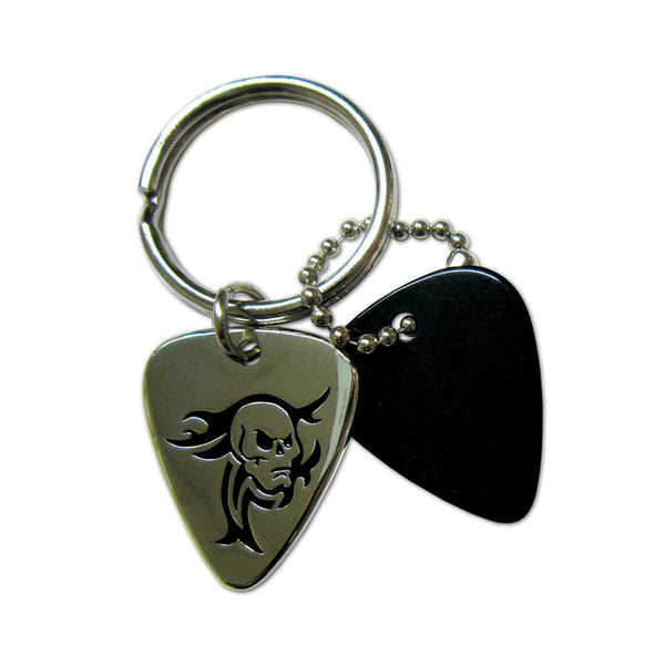 Pick Keyring - Tribal Skull - Ugly Dog Band Merch - Custom Guitar Picks and Band Merchandise Canada