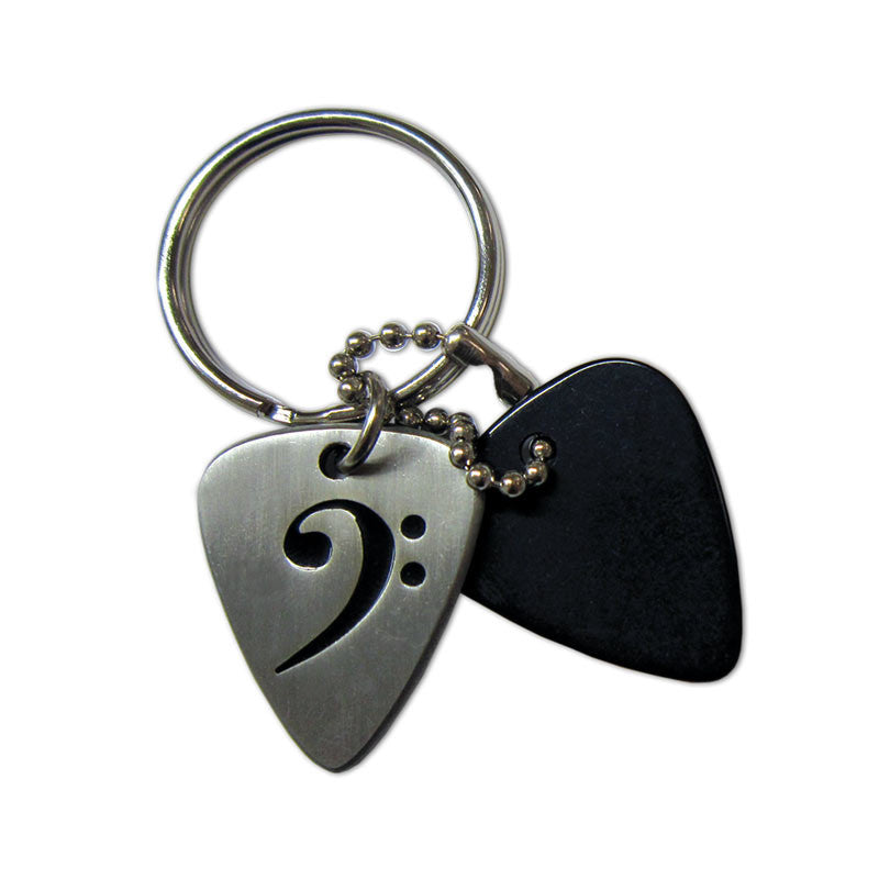 Pick Keyring - Bass Clef - Ugly Dog Band Merch - Custom Guitar Picks and Band Merchandise Canada