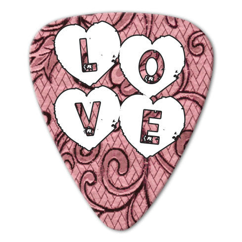 Love Theme - Pink Love Picks (10 pack) - Ugly Dog Band Merch - Custom Guitar Picks and Band Merchandise Canada