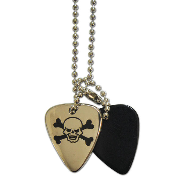 Pick Necklace - Skull & Crossbones - Ugly Dog Band Merch - Custom Guitar Picks and Band Merchandise Canada