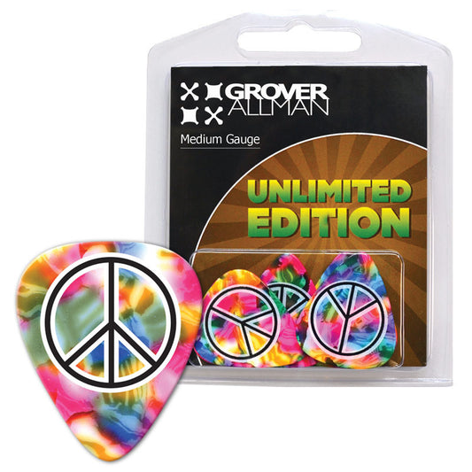 Unlimited Edition - Rainbow Peace Sign Multi Pack - Ugly Dog Band Merch - Custom Guitar Picks and Band Merchandise Canada - 1