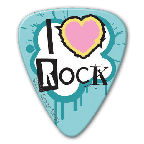 Rock Chick - I Love Rock Picks (10 pack) - Ugly Dog Band Merch - Custom Guitar Picks and Band Merchandise Canada