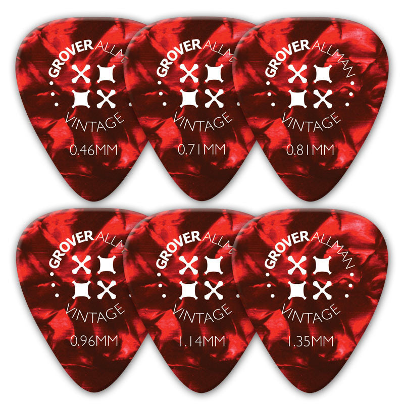 Vintage Celluloid Pro Picks (10 Pack) - Red - Ugly Dog Band Merch - Custom Guitar Picks and Band Merchandise Canada - 1