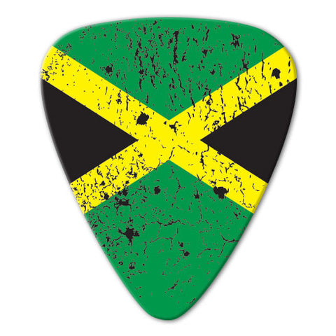 Reggae Theme - Jamaican Flag Picks (10 pack) - Ugly Dog Band Merch - Custom Guitar Picks and Band Merchandise Canada