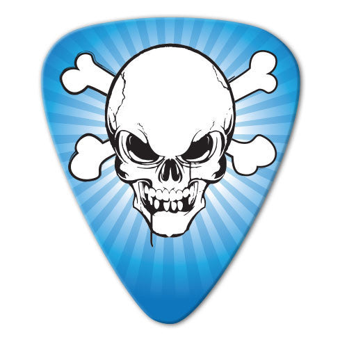 Skull Theme - Blue Starburst & Skull Picks (10 pack) - Ugly Dog Band Merch - Custom Guitar Picks and Band Merchandise Canada