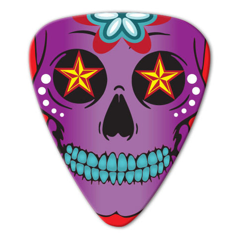 Sugar Skull Theme - Purple Skull Picks (10 pack) - Ugly Dog Band Merch - Custom Guitar Picks and Band Merchandise Canada