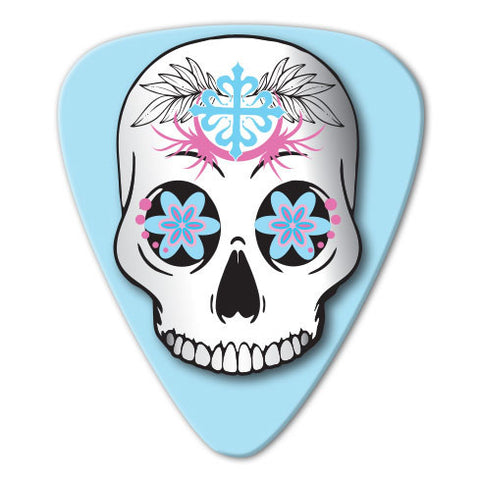 Sugar Skull Theme - Blue Skull Picks (10 pack) - Ugly Dog Band Merch - Custom Guitar Picks and Band Merchandise Canada