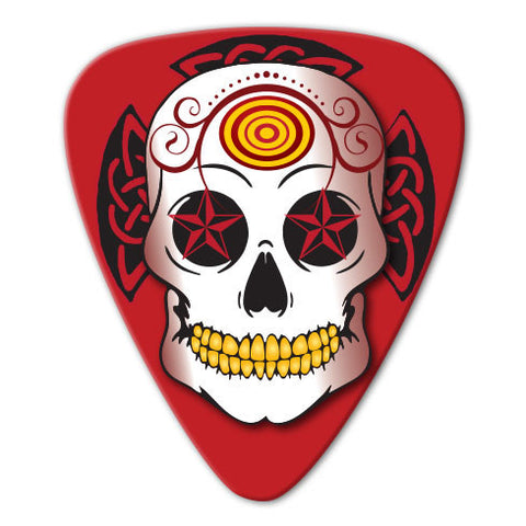 Sugar Skull Theme - Red Skull Picks (10 pack) - Ugly Dog Band Merch - Custom Guitar Picks and Band Merchandise Canada