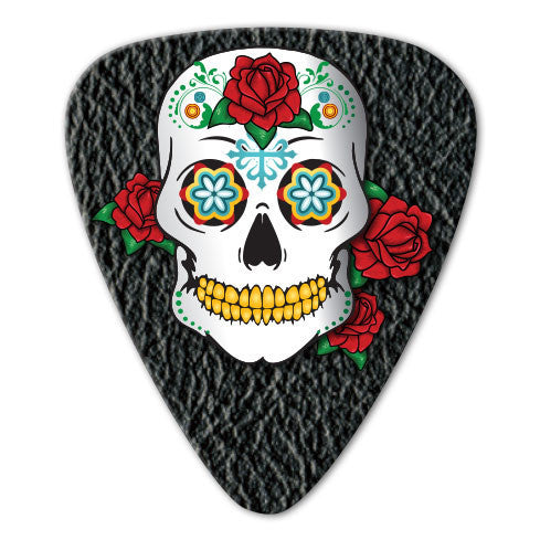 Sugar Skull Theme - Black Skull Picks (10 pack) - Ugly Dog Band Merch - Custom Guitar Picks and Band Merchandise Canada