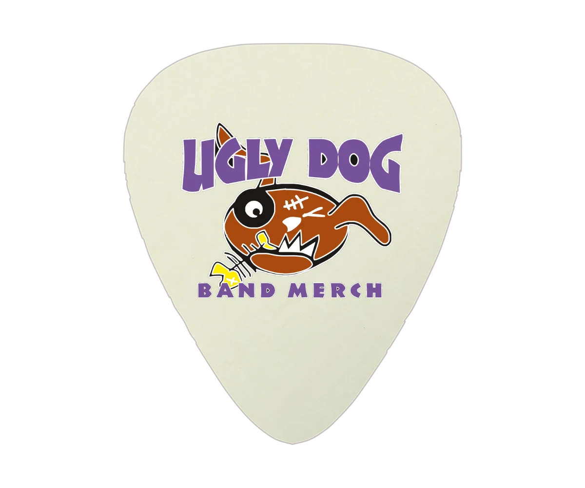 Celluloid Glow In The Dark Printed Picks - Single Sided — Ugly Dog print example
