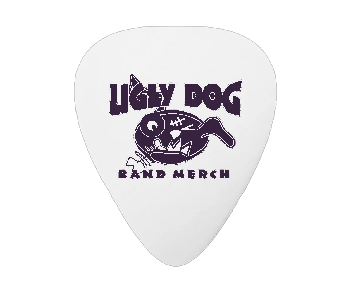 Celluloid Standard Shape Single Colour Printed Picks - Double Sided — Ugly Dog print example