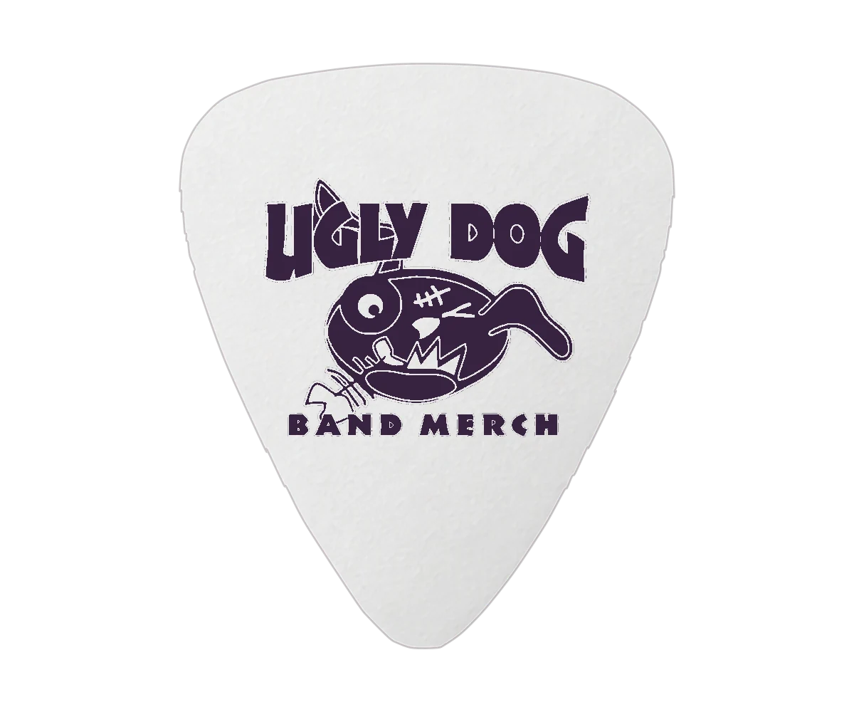 Delrinex ISO Shape Single Colour Printed Picks - Double Sided — Ugly Dog print example